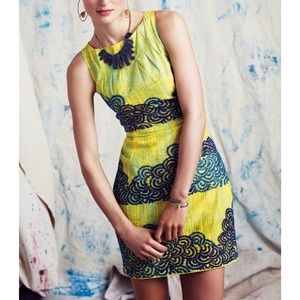 NWT Anthropologie Sz 6 Tabitha Azure Scroll Dress